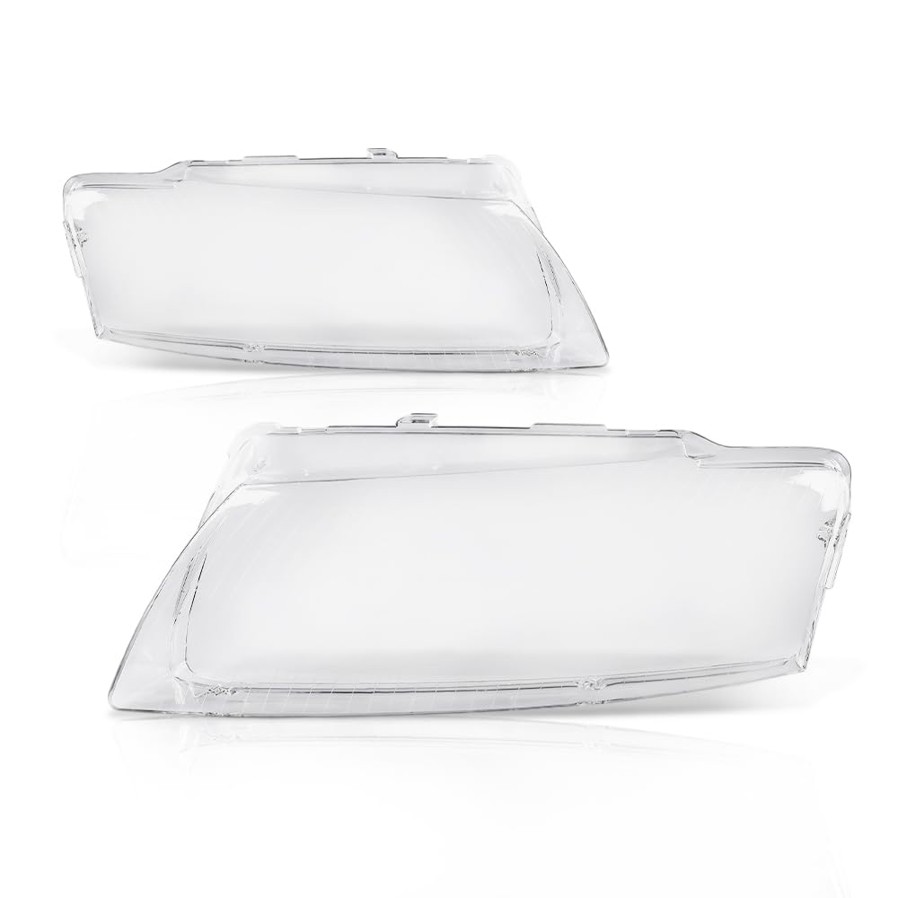 PIT66 Front Headlight Lens Cover Left & Right Pair Compatible with Audi A8 D3 2005 2006 2007 2008 2009 2010 Front Headlamp Lens Cover Clear Lens