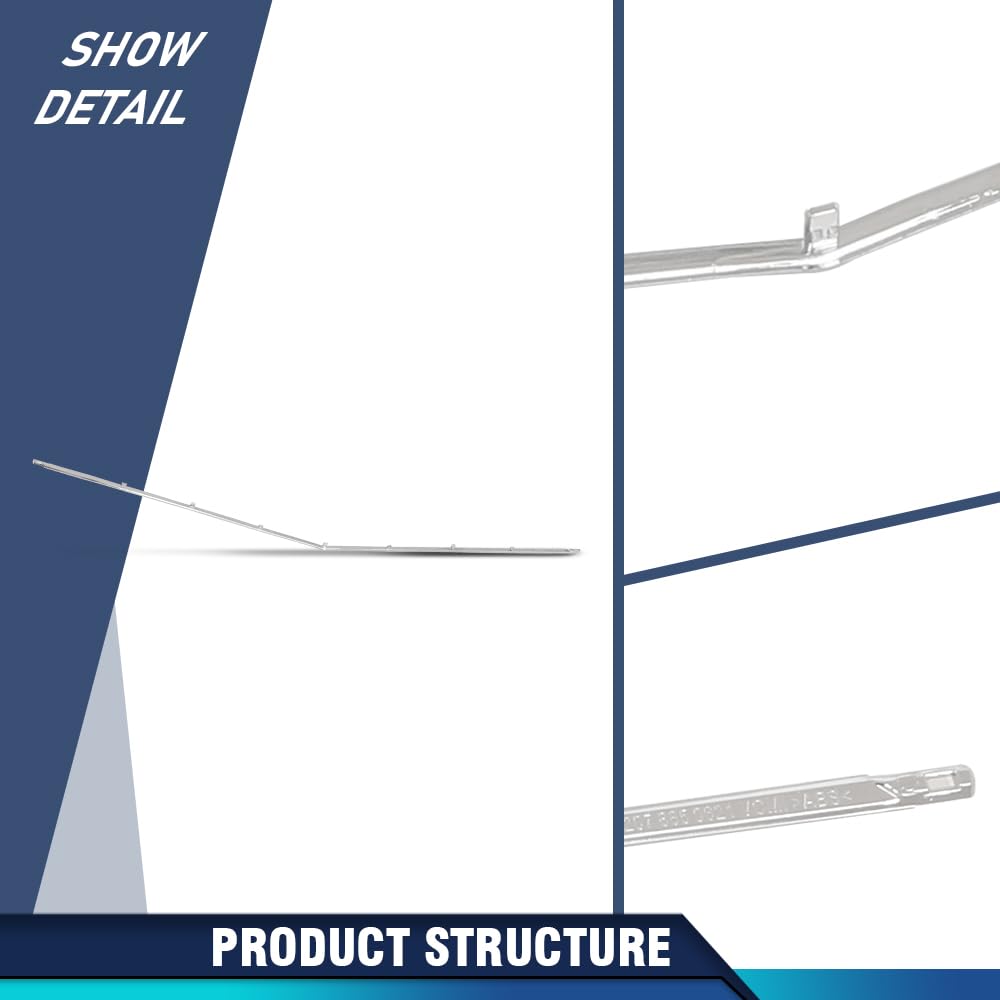 PIT66 Front Bumper Molding Trim, MB1044106 Sliver