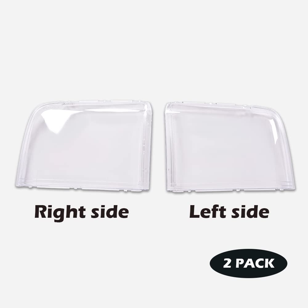 PIT66 Headlight Lens Cover, Compatible with 2005-2007 Ford F250 F350 F450 F550 Super Duty Clear