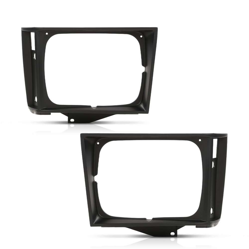 PIT66 Headlight Door Set Driver and Passenger Side w/Corner Light Hole Compatible with Chevy S10 1982-1990/Fit GMC S15 1982-1990 15653682 15653681 GM2513127 GM2512127