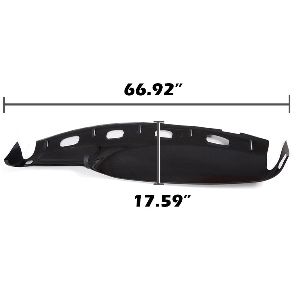 PIT66 TPE Dash Bezel Pad Cover Compatible with 1998-2001 Dodge Ram 1500 (submodel: Laramie, Sport, ST, WS)/1998-2002 Ram 2500 3500 Base Dashboard Cover Grey