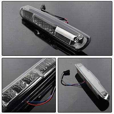 PIT66 LED 3rd Brake Light, Compatible with 07-13 Chevy Silverado Sierra 1500 2500 3500 Hight Mount Third Stop Lamps Smoky Lens Clear Housing