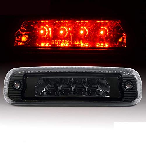 PIT66 LED 3rd Brake Light, Compatible with 97-01 Jeep Cherokee Smoke Lens High Mount LED Third Brake Light Cargo Lamp Smoky Lens Clear Housing