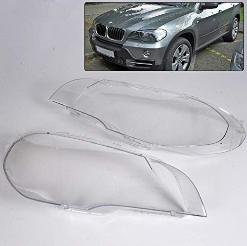PIT66 2PCS Clear Headlight Headlamp Lens Cover Compatible with 07-12 BMW X5 E70