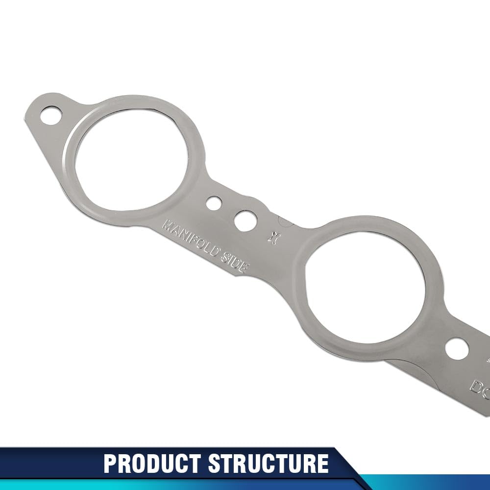 PIT66 Exhaust Manifold Gasket Set Multi-Layer Steel Header Compatible with All LS Series Engines (Except LS7) LS1 LM7 LR4 LQ4 LS6 L59 LQ9 LM4 L33 LS2 LH6 L92 L76 LY2 LY5 LY6 12617944