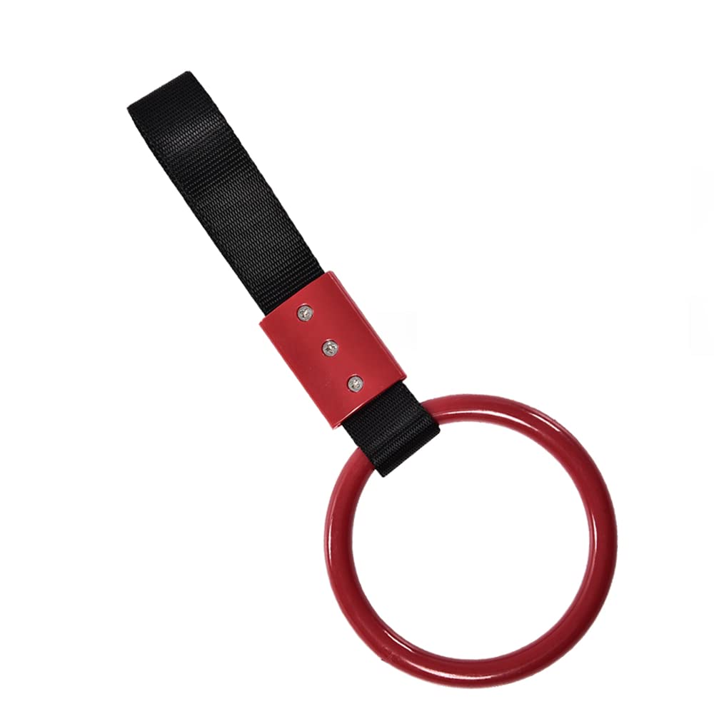 PIT66 Handle Strap Ring Round Ring Subway Train Bus Handle Strap Charm, Red