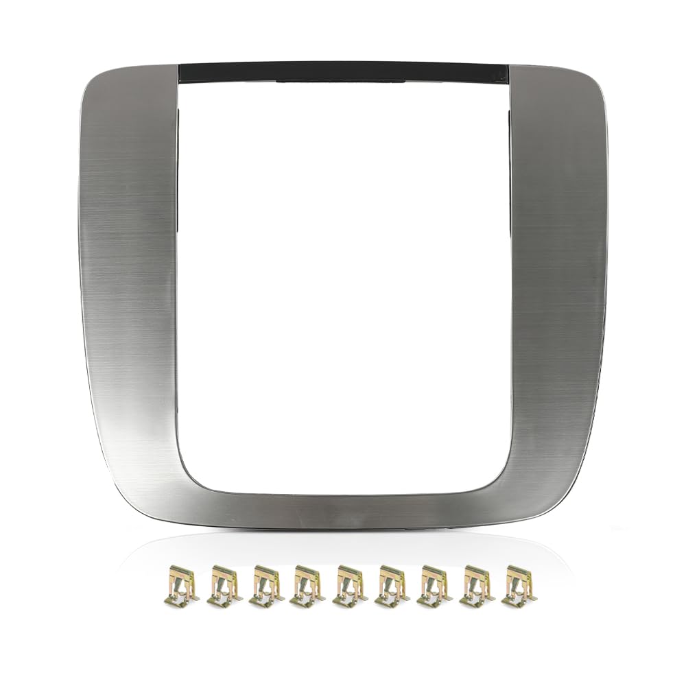 PIT66 Dash Bezel Trim Fit Silverado Sierra Tahoe Yukon 2007-2014 Silver