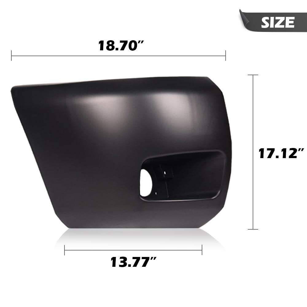 PIT66 Front Bumper Ends w/Fog Light Hole Fit 2007-2013 Chevy Silverado 1500