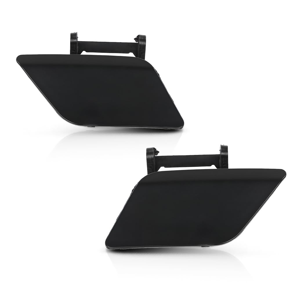 PIT66 Front Headlight Washer Nozzle Jet Cover Cap Pair Compatible with Benz C-Class W204 C250 C300 C350 C63AMG 2012-2015 A2048804224 A2048804324 Black
