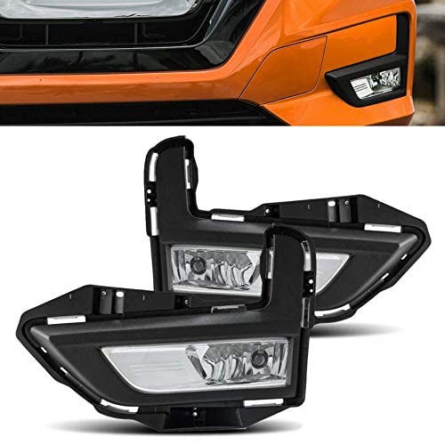PIT66 Front Bumper Fog Lights, Compatible with 2017-2018 Nissan Rogue Models Only (Also Compatible with X-Trail Models) Fog Light Assembly Driver & Passenger Side Left/Right, faros antiniebla