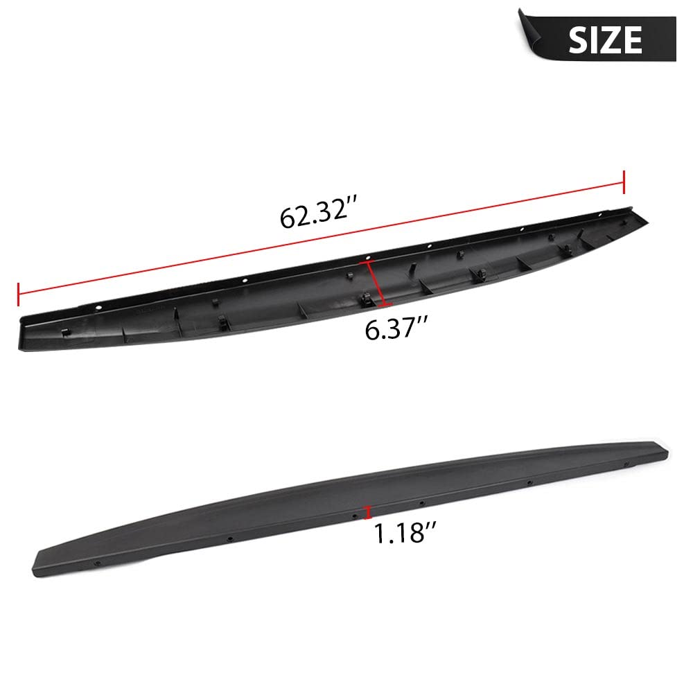 PIT66 3pcs 62.32" Tailgate Cap Protector Spoiler Fit Dodge Ram 2009-2018
