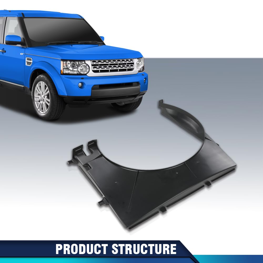PIT66 Radiator Cooling Fan Shroud Compatible with Land Rover LR4 2010-2016, Fit Land Rover Range Rover Sport 2010-2013 LR030052 Black