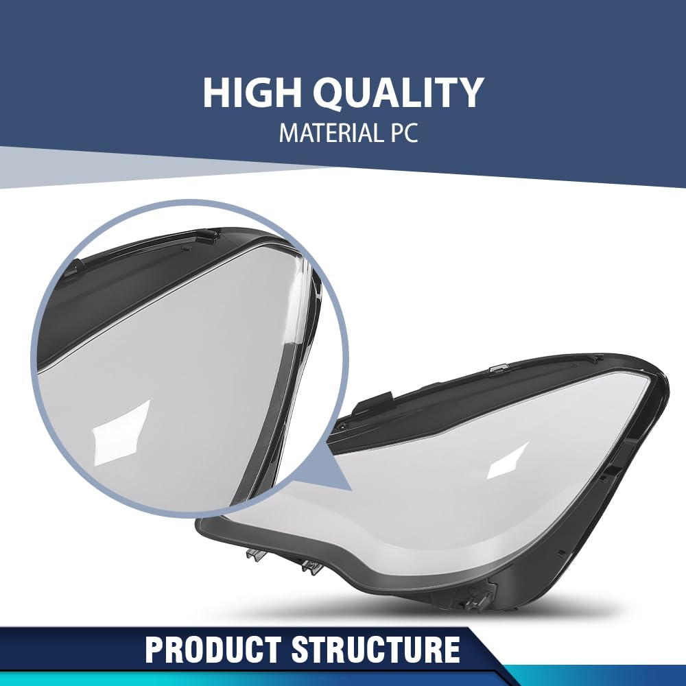PIT66 Headlight Lens Covers Left & Right Side, Headlamp Lens Cover Clear