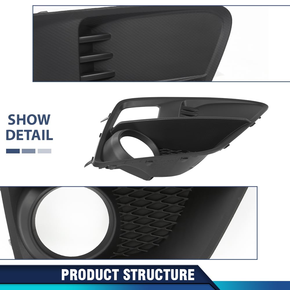 PIT66 Front Bumper Fog Light Hole Cover 2pcs Compatible with Subaru WRX/WRX STI 2015-2017, Fit For Models w/Fog Lamps 57731VA010, 57731VA000 Black