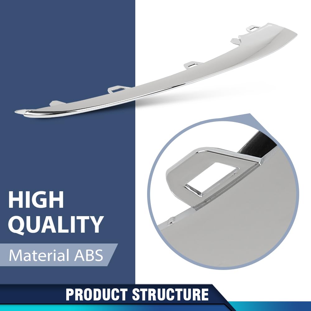 PIT66 Front Bumper Lip Trim Chrome Fit S-Class S350 S450 S560 18-20 Benz