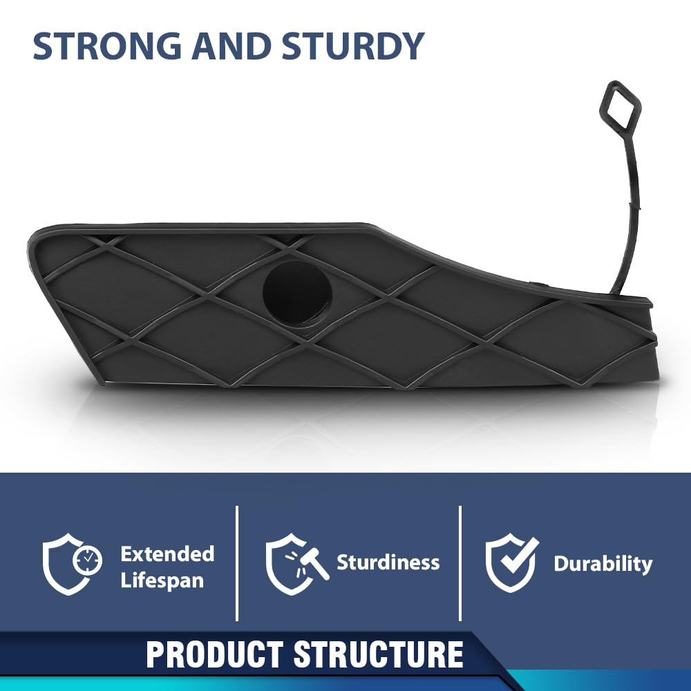 PIT66 Front Right Bumper Tow Eye Cover Compatible with Benz GLK250 Bluetec 4Matic / GLK350 (submodel: 4Matic, Base) 2013-2015 Tow Hook Cover 2048851124, A2048851124 Textured Black
