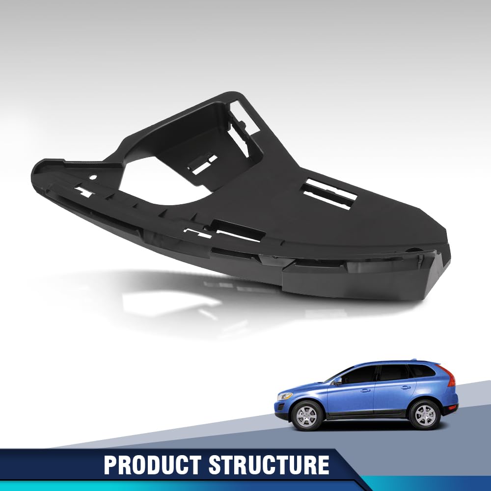 PIT66 Front Headlight Inner Holder Bracket Left Driver Side Compatible with Volvo XC60 2009 2010 2011 2012 2013 30763433 Black