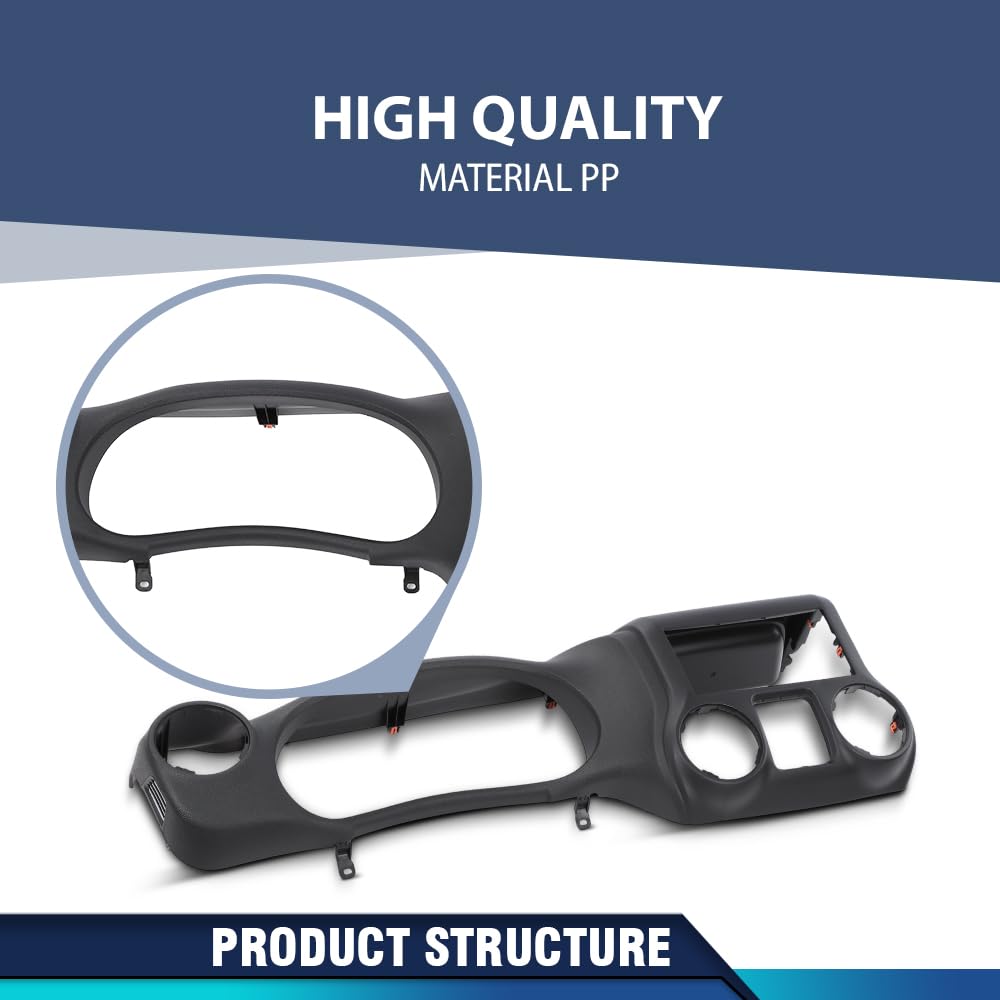 PIT66 Black Instrument Cluster Dash Bezel Fits Jeep Wrangler 2011‑2014