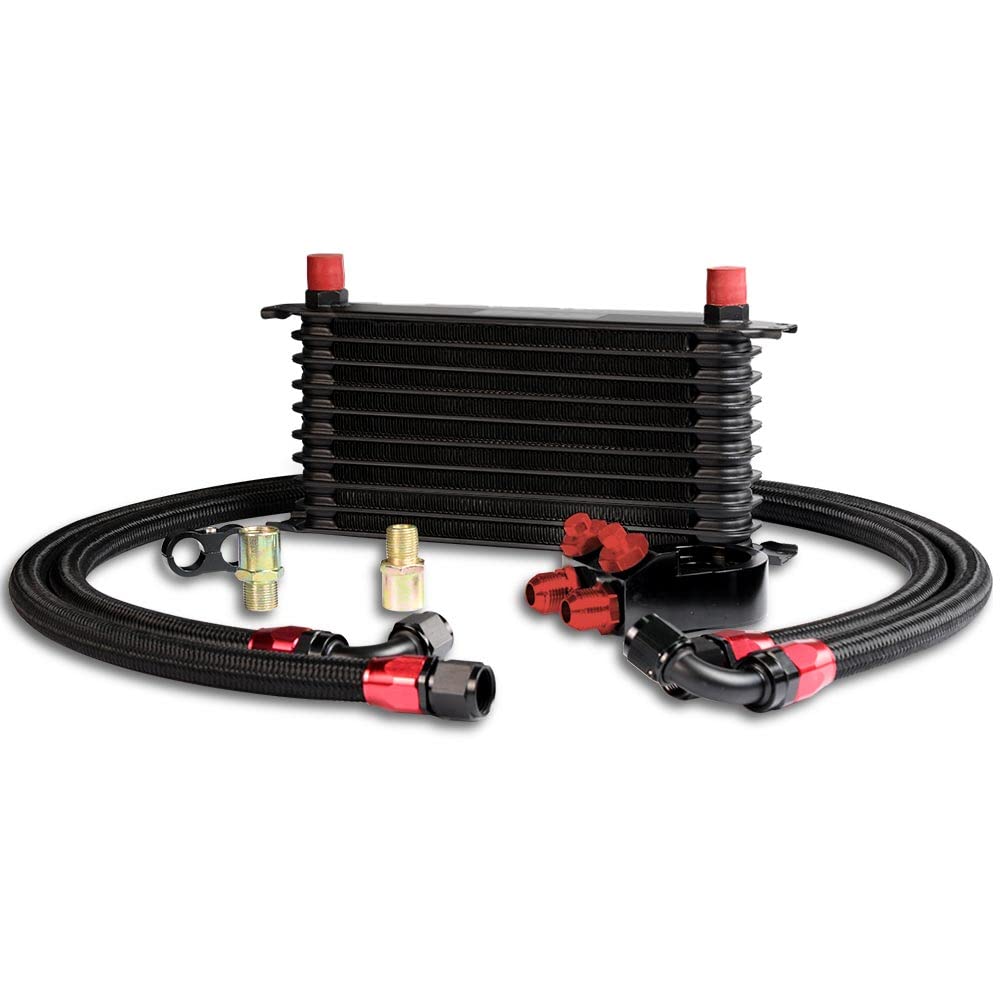 PIT66 10 Row 10AN-AN10 Aluminum Engine Transmission Oil Cooler Kit