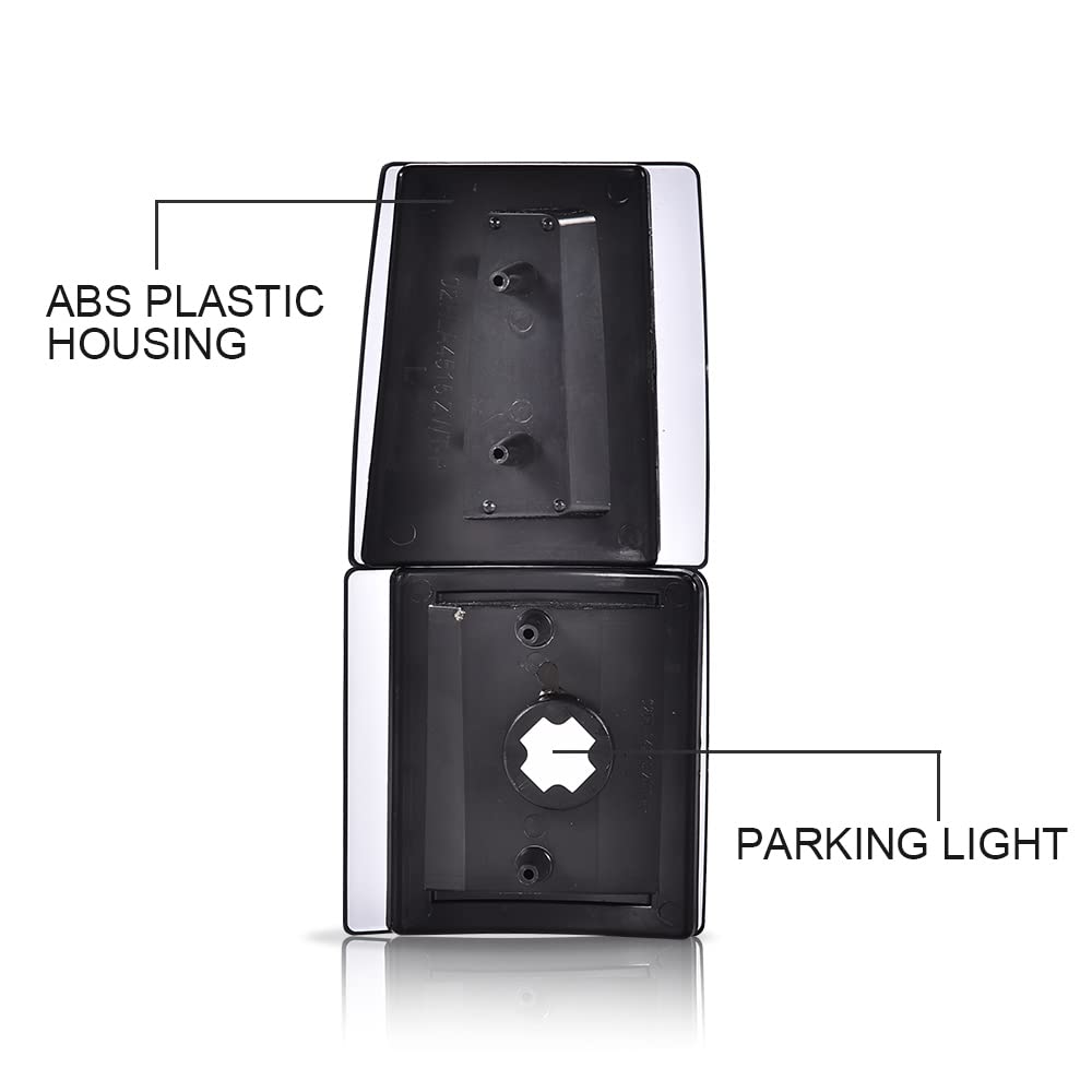 PIT66 Corner Signal Side Marker Lamps, Compatible with 94-99 Chevy C/K 1500 2500 3500 Suburban/95-99 Chevy Tahoe/94 Chevy Full Size Blazer Smoke Lens Chrome Housing Amber Reflector