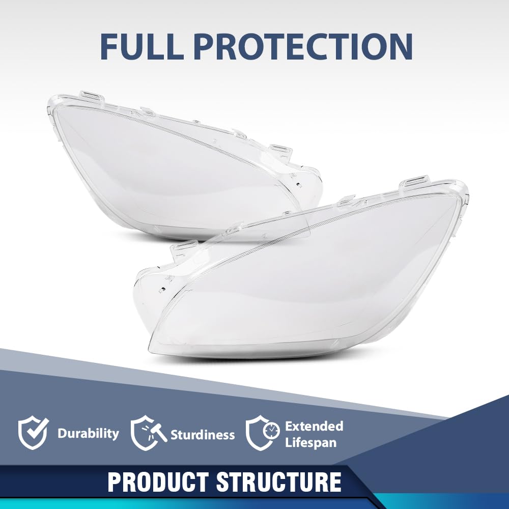 PIT66 Front Headlight Lens Headlamp Covers Left & Right Pair, Clear