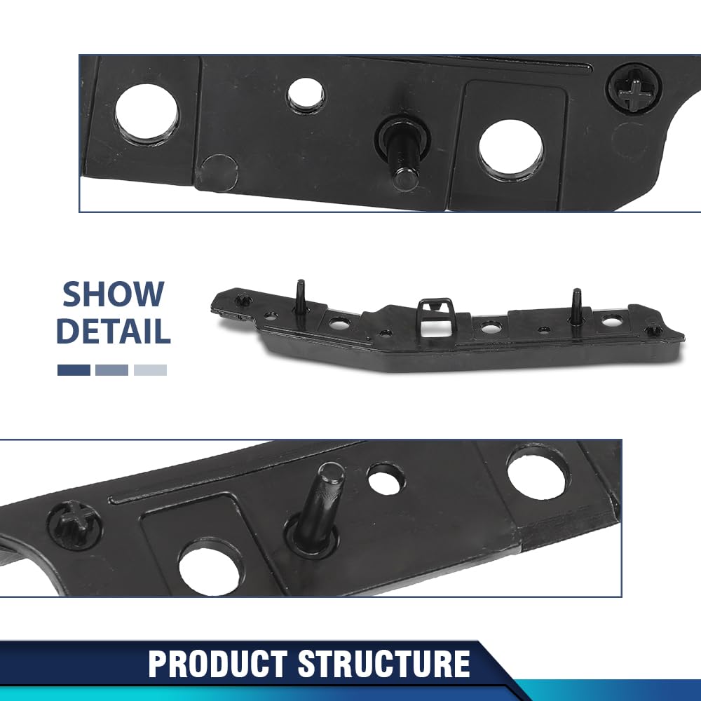 PIT66 Front Bumper Retainer Set, FO1043146, FO1042146 Black