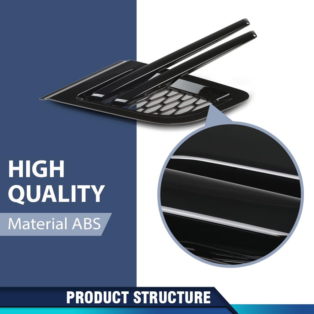 PIT66 Fender Vent Grille Trim Louver Pair Compatible with 2014-2017 Land Rover Range Rover Sport Without SVR LR044148 Glossy Black