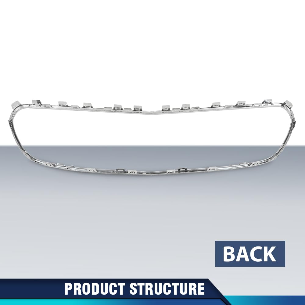 PIT66 Chrome Main Grille Trim Center, MB1202106 Silver