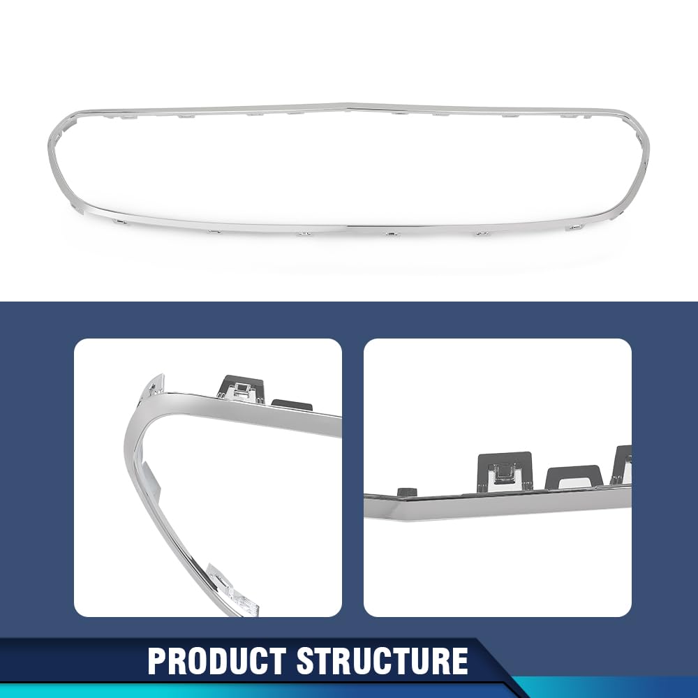 PIT66 Chrome Main Grille Trim Center, MB1202106 Silver