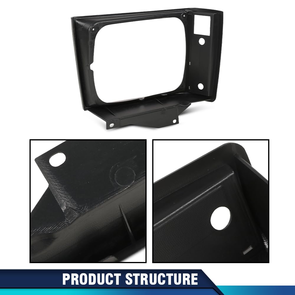 PIT66 Headlight Door Set Driver and Passenger Side w/Corner Light Hole Compatible with Chevy S10 1982-1990/Fit GMC S15 1982-1990 15653682 15653681 GM2513127 GM2512127