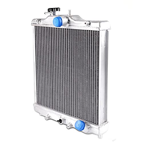 PIT66 2 ROW 42mm Aluminum Radiator, Compatible with 92-00 Honda Civic B16A B18C Type R (In/Out 32mm)