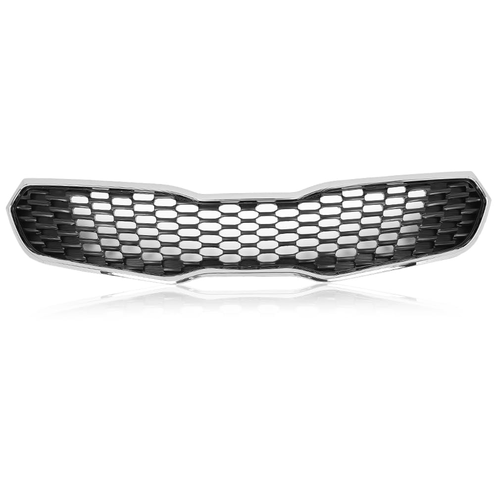 PIT66 Front Upper Grille Fit Kia Forte SX/EX/LX 2014-2016 Chrome & Black