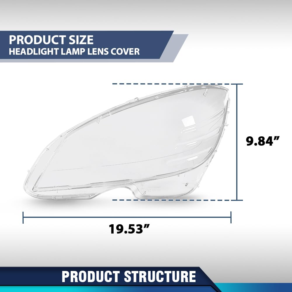 PIT66 Front Headlight Lamp Lens Covers Left & Right Pair, Headlamp Lens