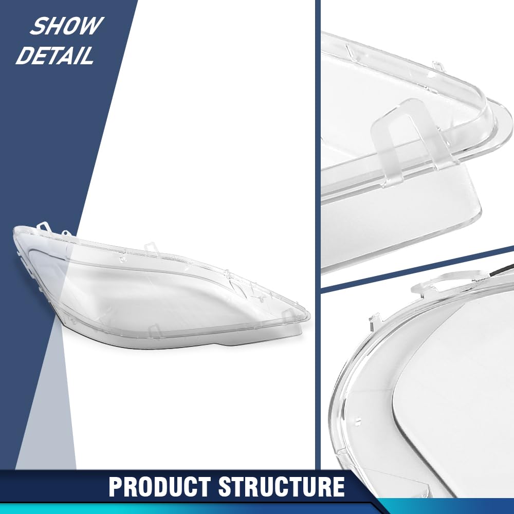 PIT66 Front Headlight Lens Headlamp Covers Left & Right Pair, Headlamp Lens