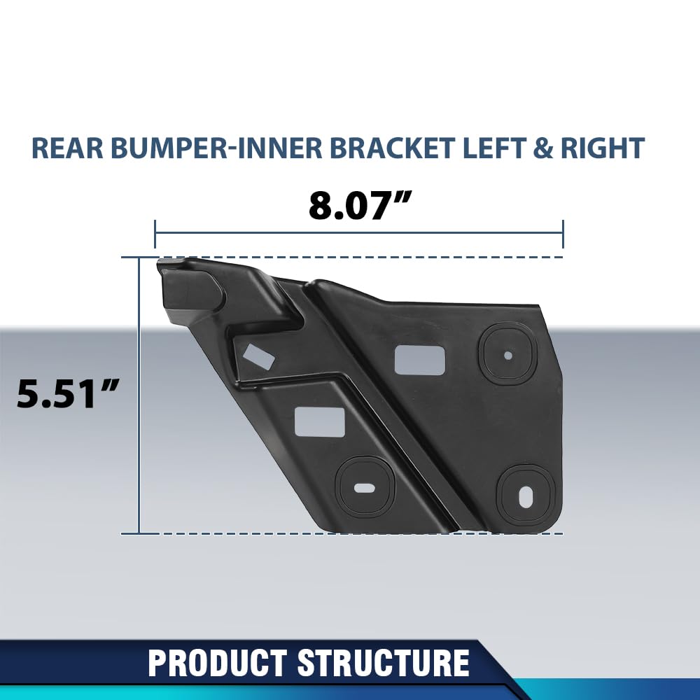 PIT66 Rear Bumper-Inner Brackets Left & Right Side, Black