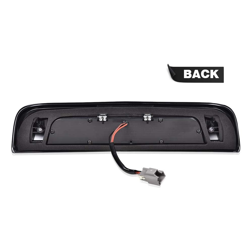 PIT66 LED 3rd Third Brake Light Compatible with Chevy Silverado 2014-2018/Compatible with GMC Sierra 1500 2500HD 3500HD 2014-2018 Red&Smoky Lens Clear Housing Tercera luz de freno