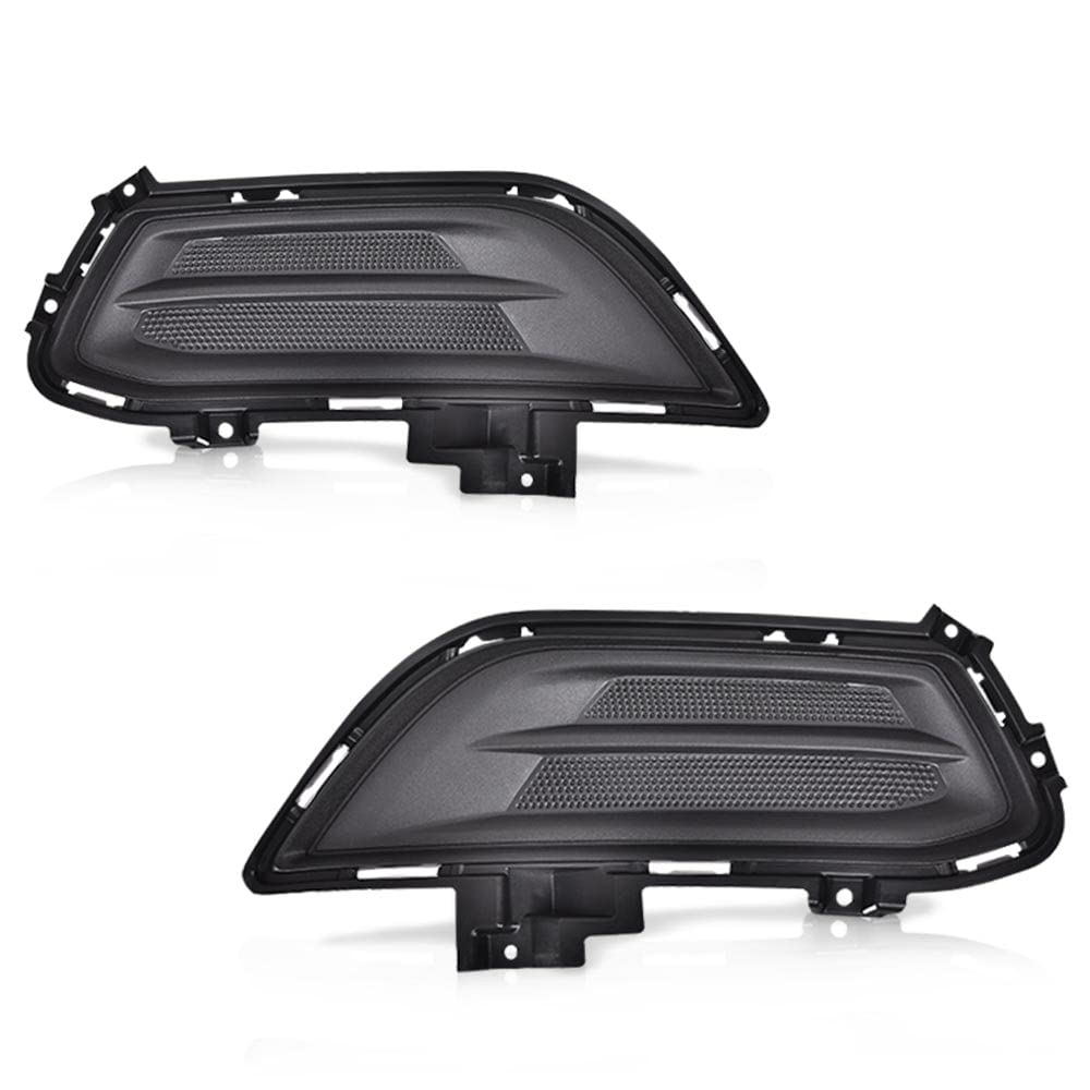 PIT66 Fog Light Cover,Compatible with 2013-2016 Ford Fusion FO1039133,FO1038133 Right & Left Pair Set black