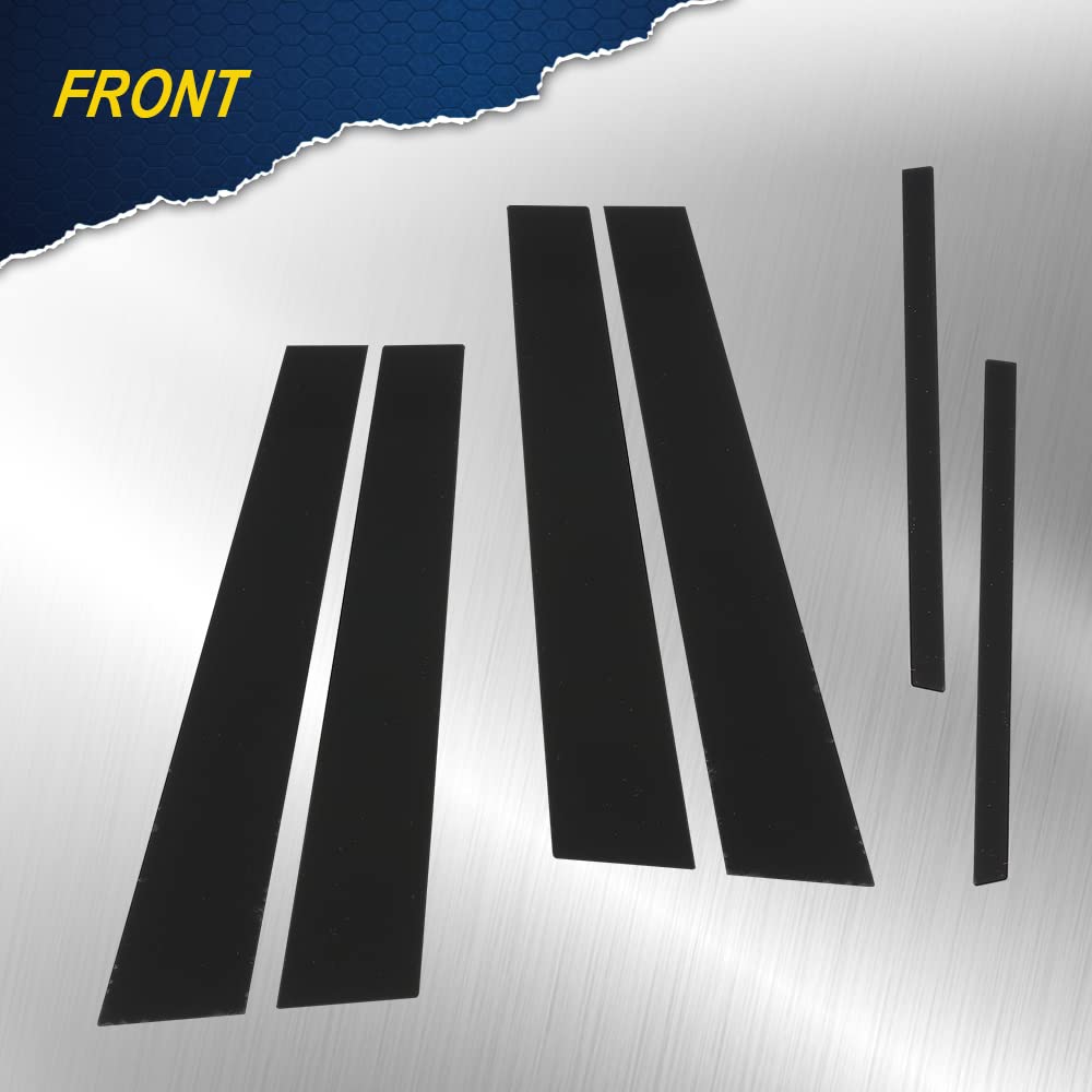 PIT66 6 Pcs Window Piano Cover Pillar Posts Trims Compatible with Dodge Charger 2011 2012 2013 2014 Black