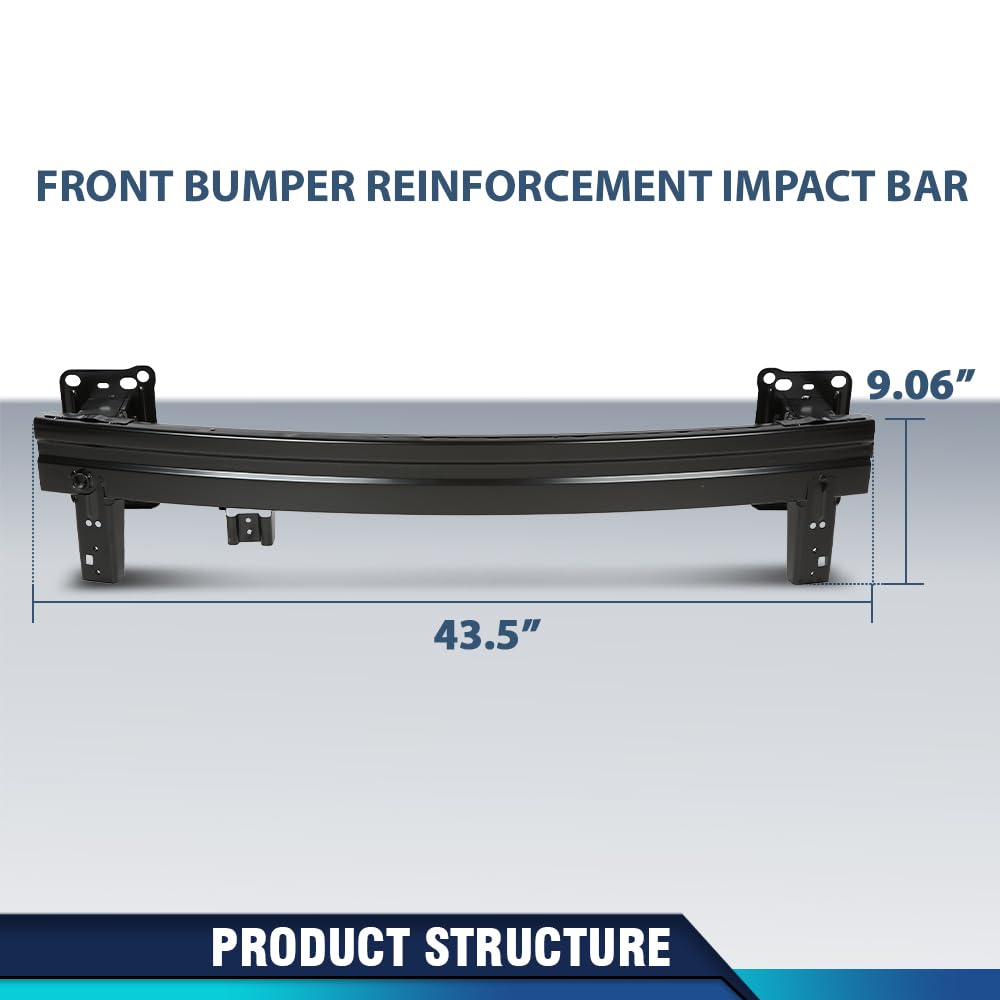 PIT66 Front Bumper Reinforcement Impact Bar, Black