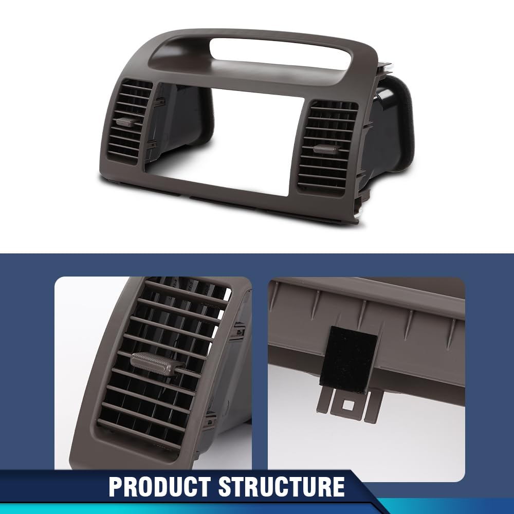 PIT66 Center Dash Bezel Trim Vents Fit Toyota Camry 2002-2006 Brown