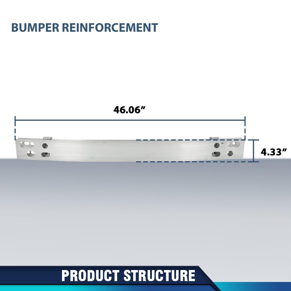 PIT66 Front Bumper Reinforcement Face Bar, TO1006221 Silver