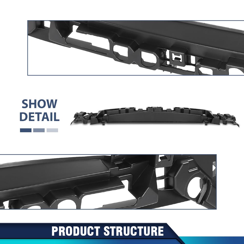 PIT66 Front Bumper Face Bar Impact Absorber, FO1070195 Black