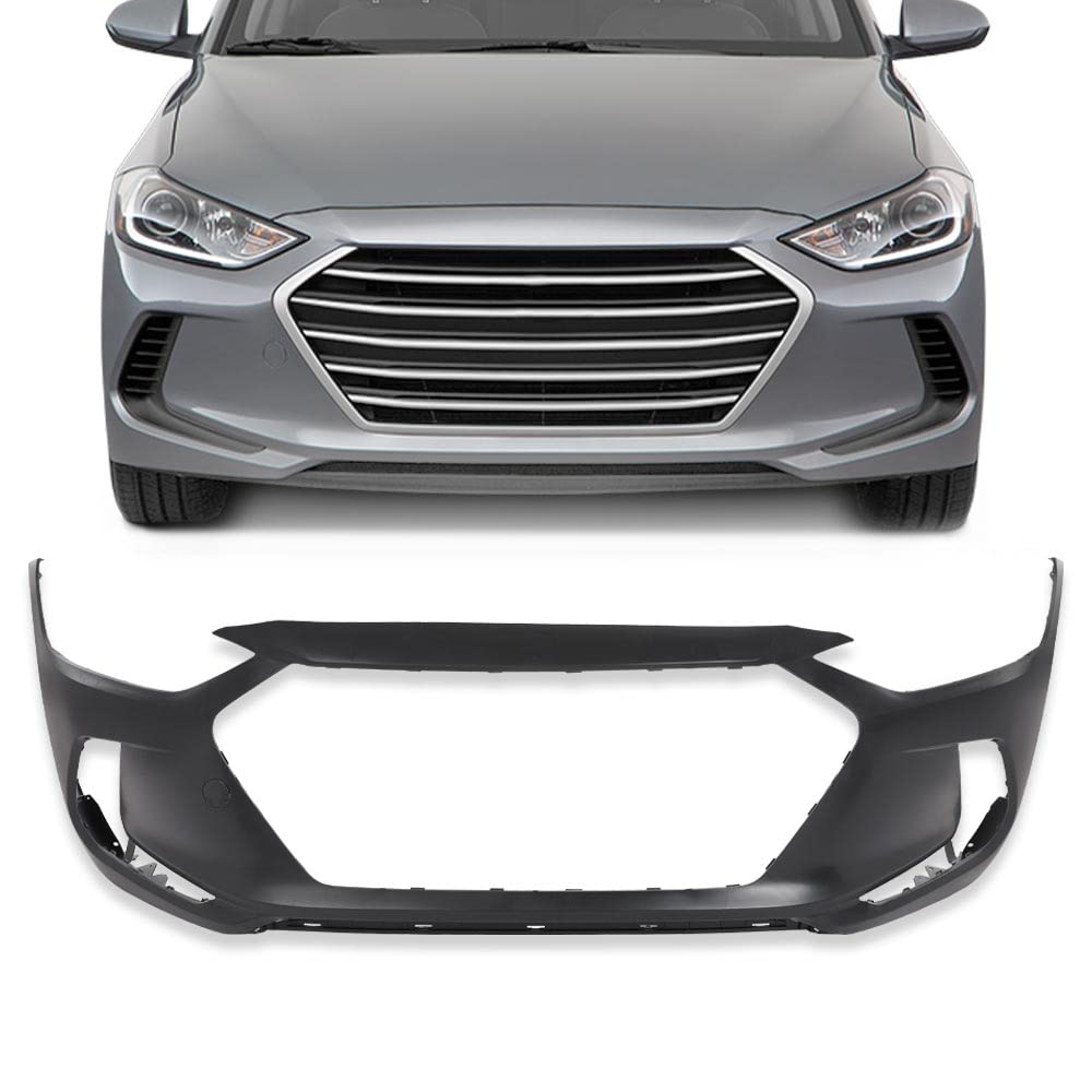 PIT66 Primered Front Bumper Cover, Fit Hyun.dai Elantra Sedan 2017-2018