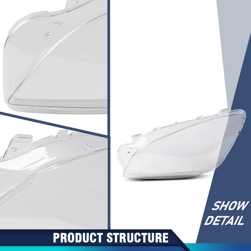 PIT66 Front Headlight Lens Headlamp Covers Left & Right Pair, Clear