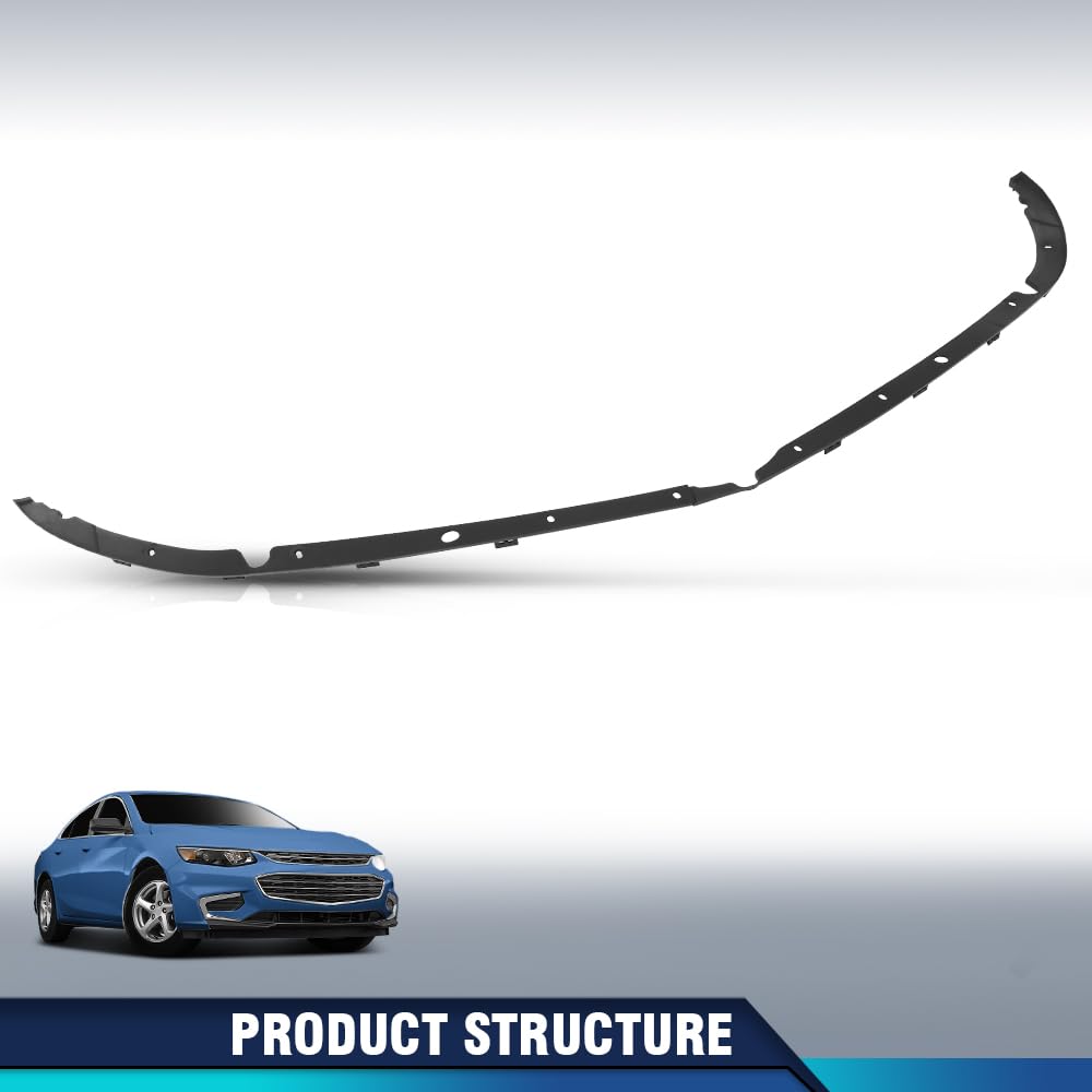 PIT66 Front Bumper Grille Molding Strip 2PCS Compatible with Chevy Malibu 2016-2021 23478391, 23478390, GM1046122, GM1047122 Black