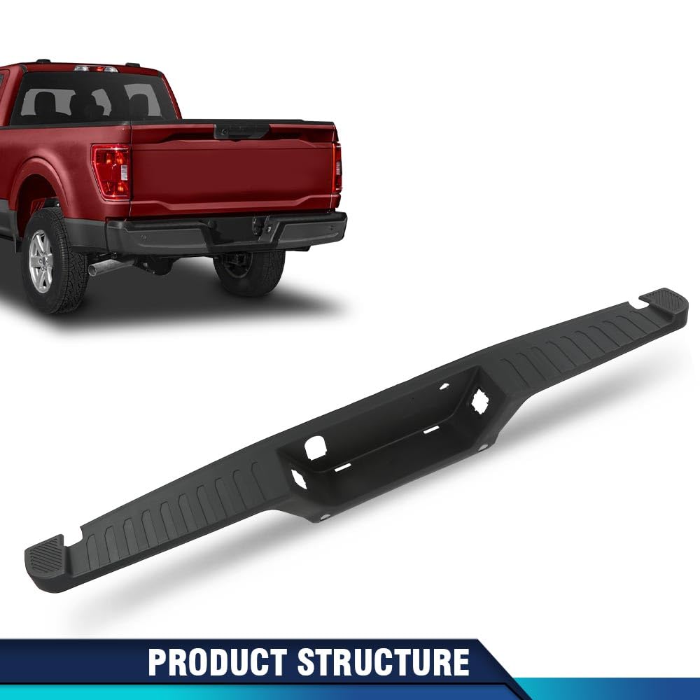 PIT66 Rear Bumper Top Step Pad Cover Compatible with Ford F150 2015-2020 w/Trailer Tow Package and Park Aid Sensor Holes (Sensors not Included) HL3Z17B807BB FO1191143