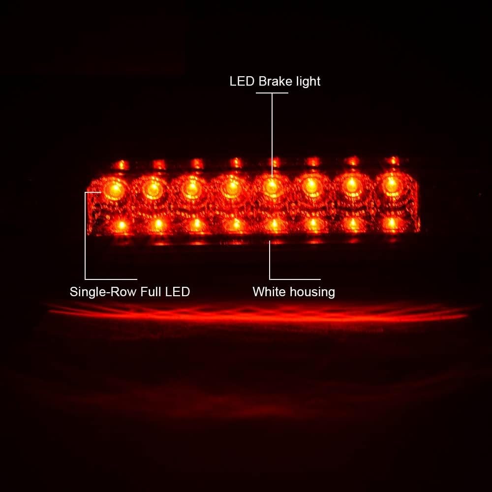 PIT66 LED 3rd Brake Light Compatible with Toyota Tacoma 1995-2015 Clear Lens Chrome Housing Third Brake Stop Lamp Light