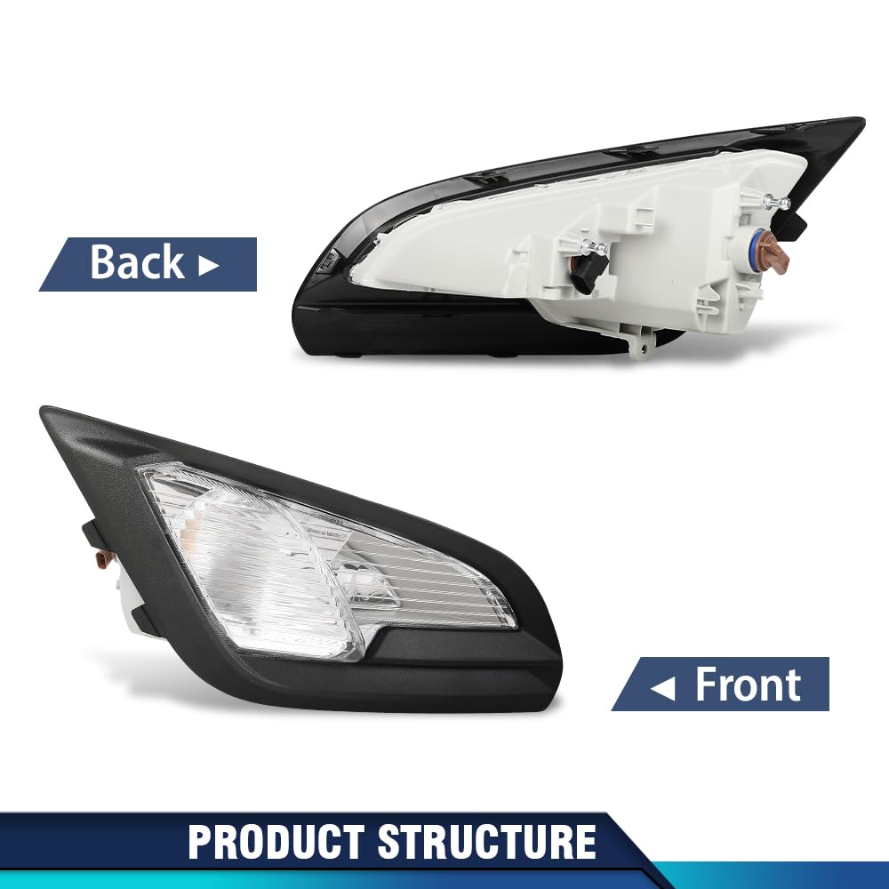 PIT66 Halogen Fog Lights Compatible with Ford EcoSport 2018 2019 2020 2021 2022 Fog Lamps Assembly w/Cover Bezels Pair GN1Z15266AA, GN1Z15266AB Clear Lens