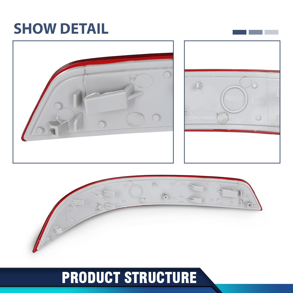 PIT66 Rear Bumper Reflector Lights Left & Right, Red