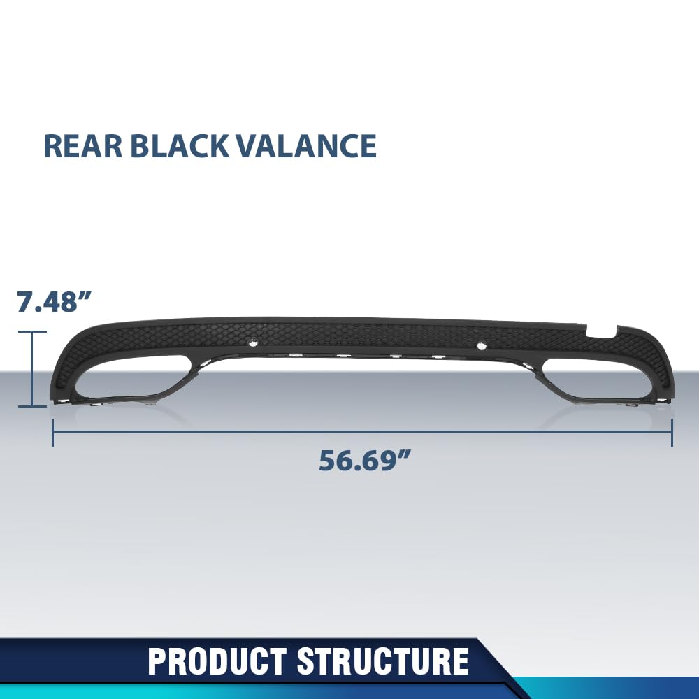 PIT66 Rear Bumper Valance, Black